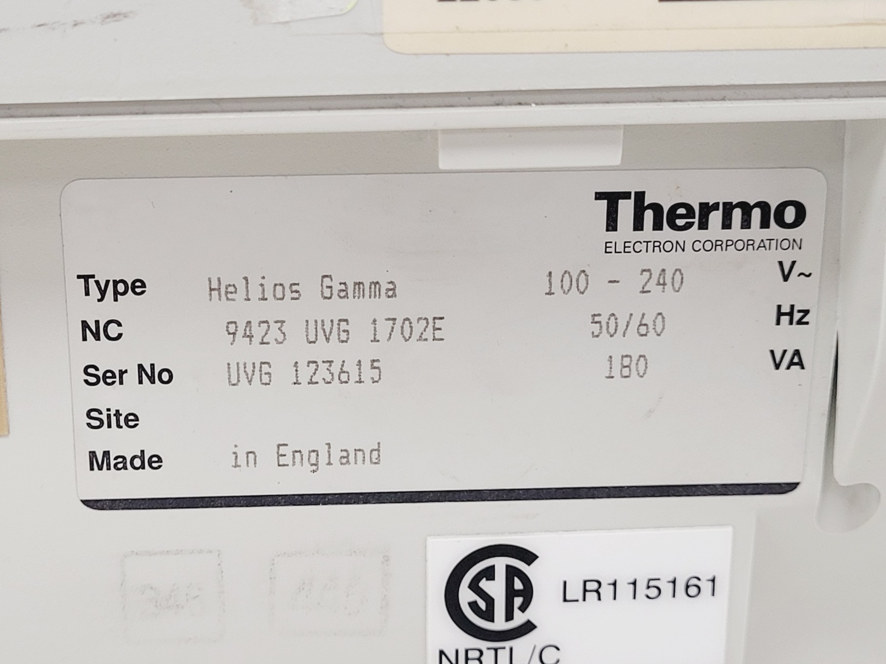 Image of Thermo Electron Corporation Helios Gamma UV-VIS Spectrophotometer Lab