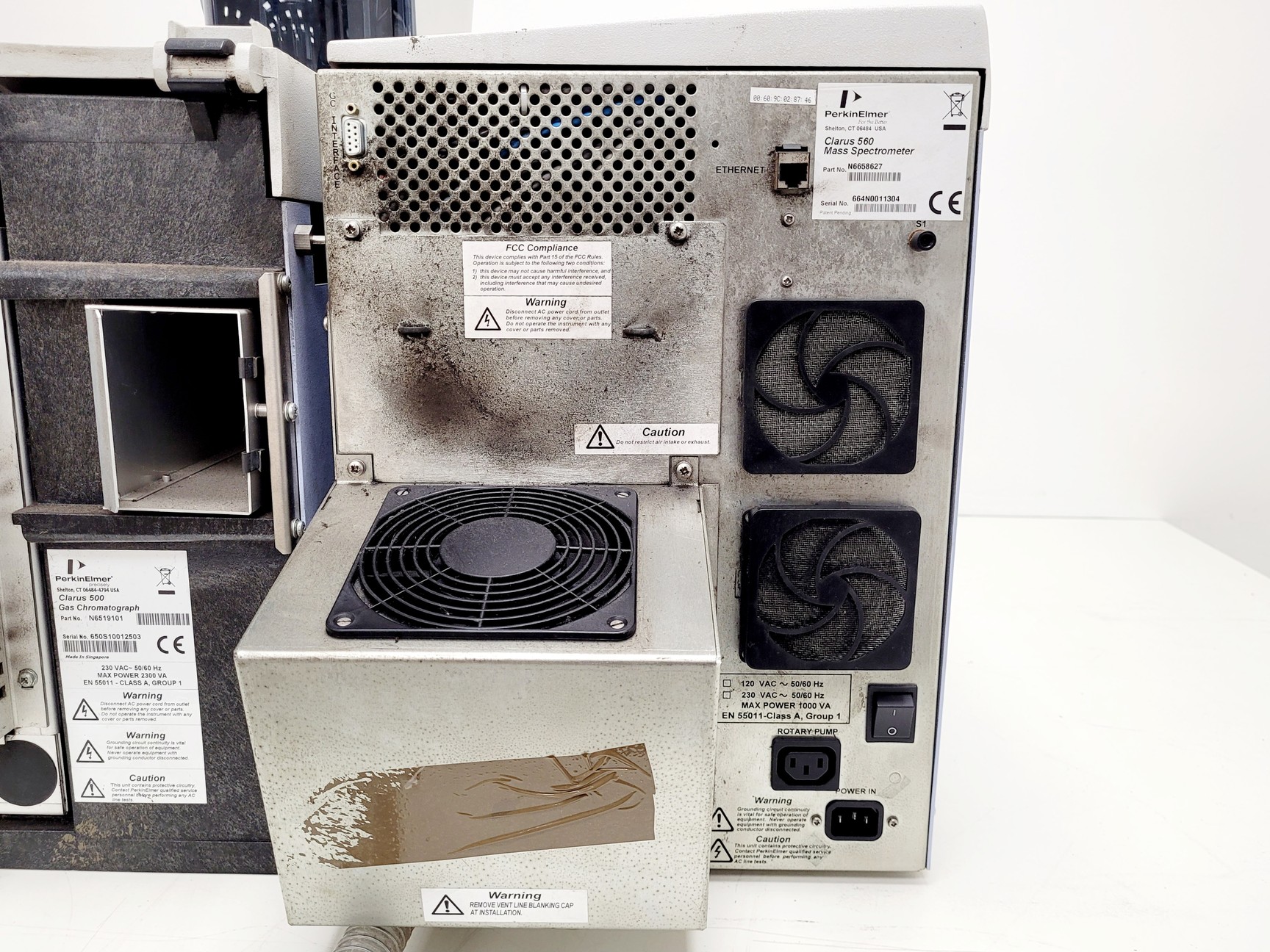 Image of Perkin Elmer Clarus 500 GC-MS System with Clarus 560 MS, PC & Edwards RV3 Pump