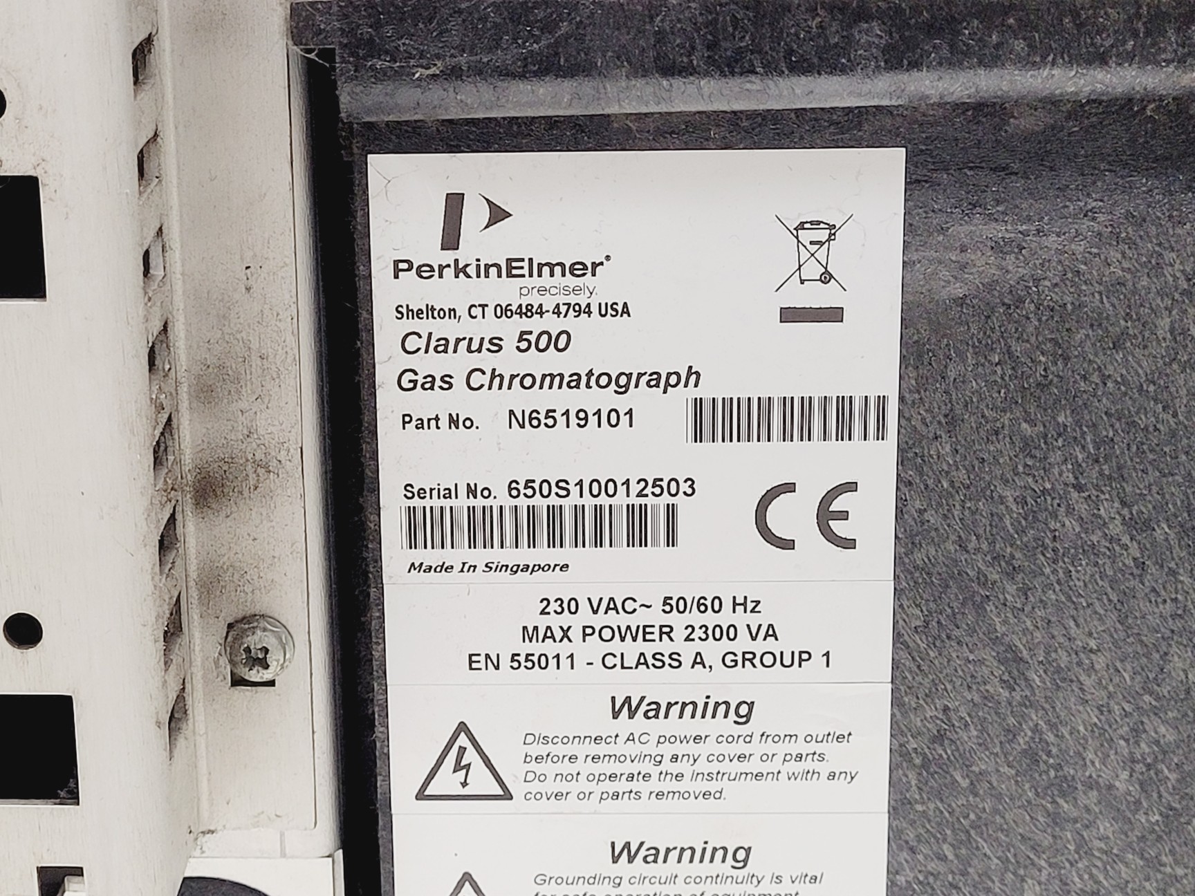 Image of Perkin Elmer Clarus 500 GC-MS System with Clarus 560 MS, PC & Edwards RV3 Pump