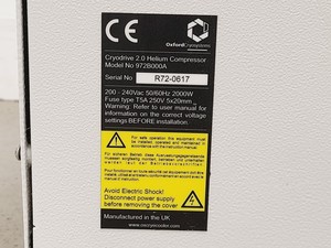 Thumbnail image of Oxford Cryosystems Cryodrive 2.0 Helium Compressor Model - 972B000A