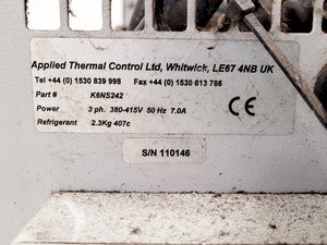 Thumbnail image of ATC K6 Water Recirculating Chiller Part no. K6NS242 Spares/Repair