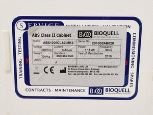 Thumbnail image of Bioquell Microflow Advanced Class 2 Bio Safety Cabinet ABS1200CLS2-MK2