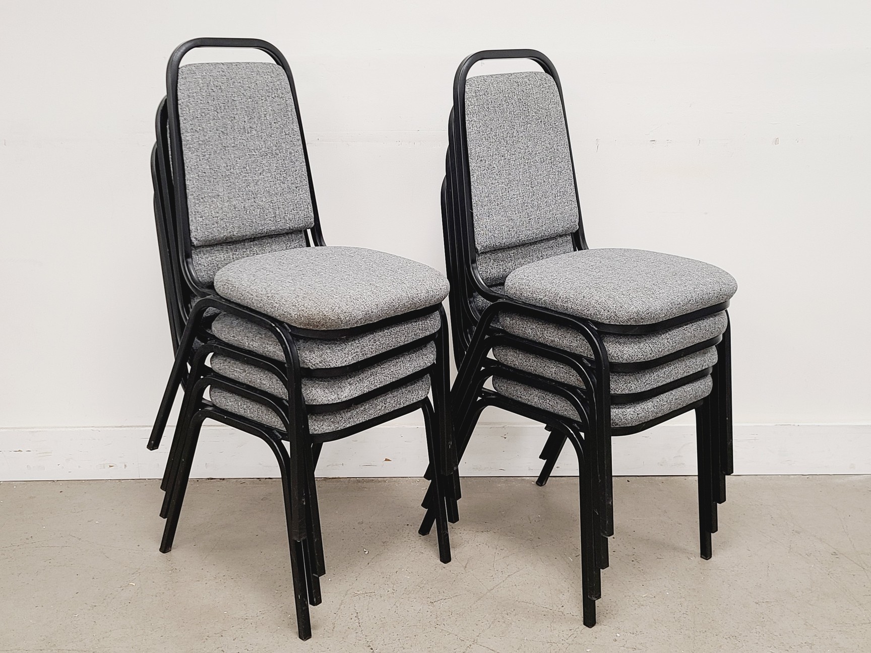 Image of 8 x Lightweight Grey Stacking Chairs