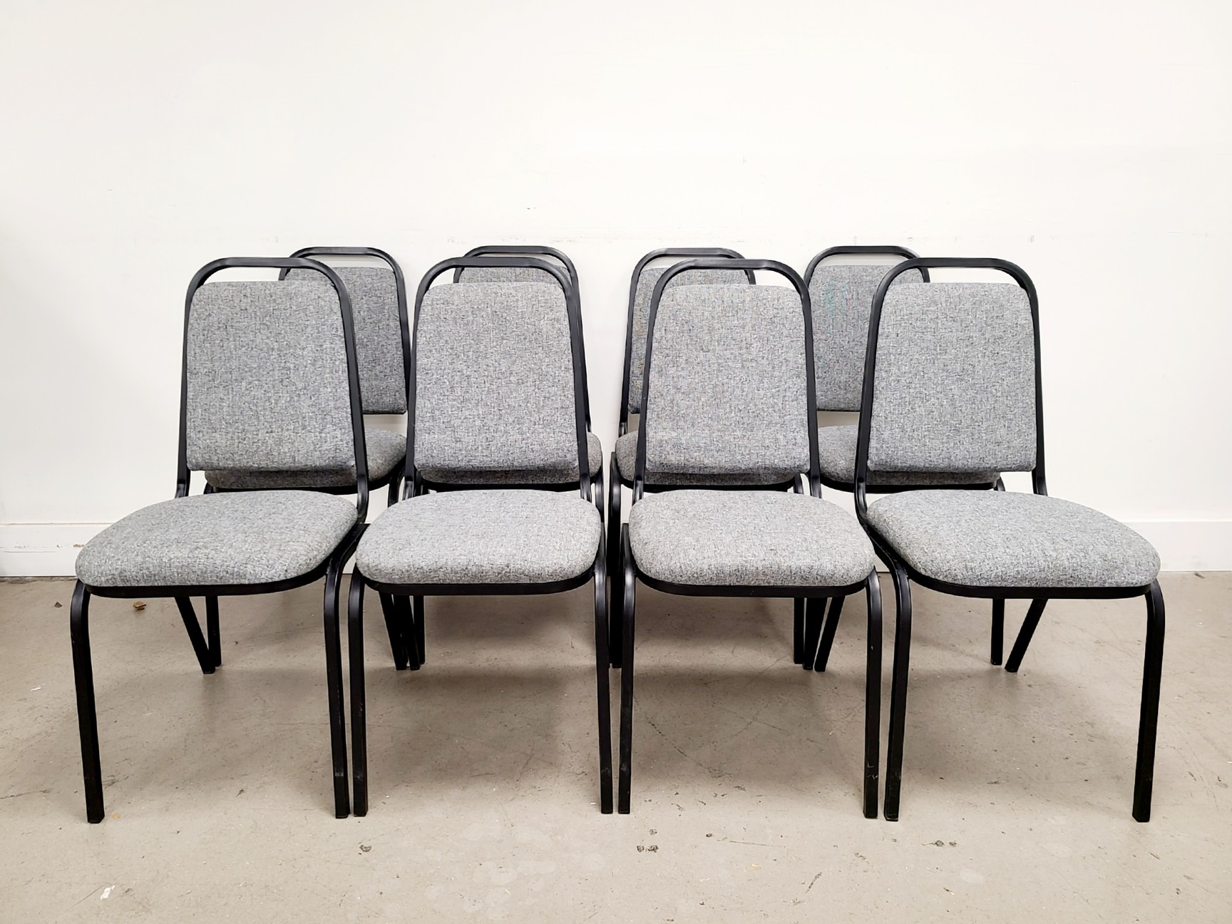 Image of 8 x Lightweight Grey Stacking Chairs