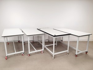 Image of 4 x White Trespa Tables/Laboratory Benching  