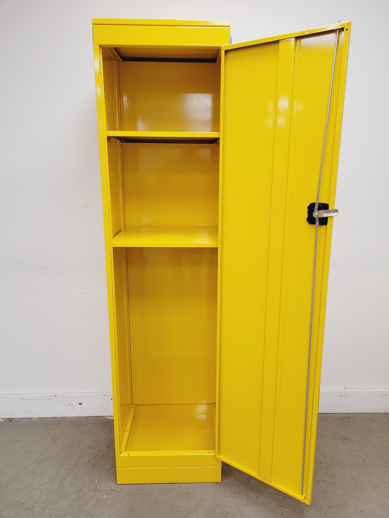 Image of Single Door Yellow Solvent Cabinet Chemical Storage