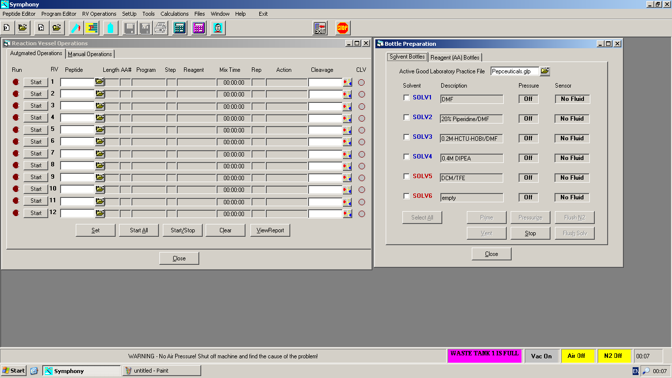 Image of Protein Technologies Symphony Peptide Synthesiser System w/ PC & Software Lab