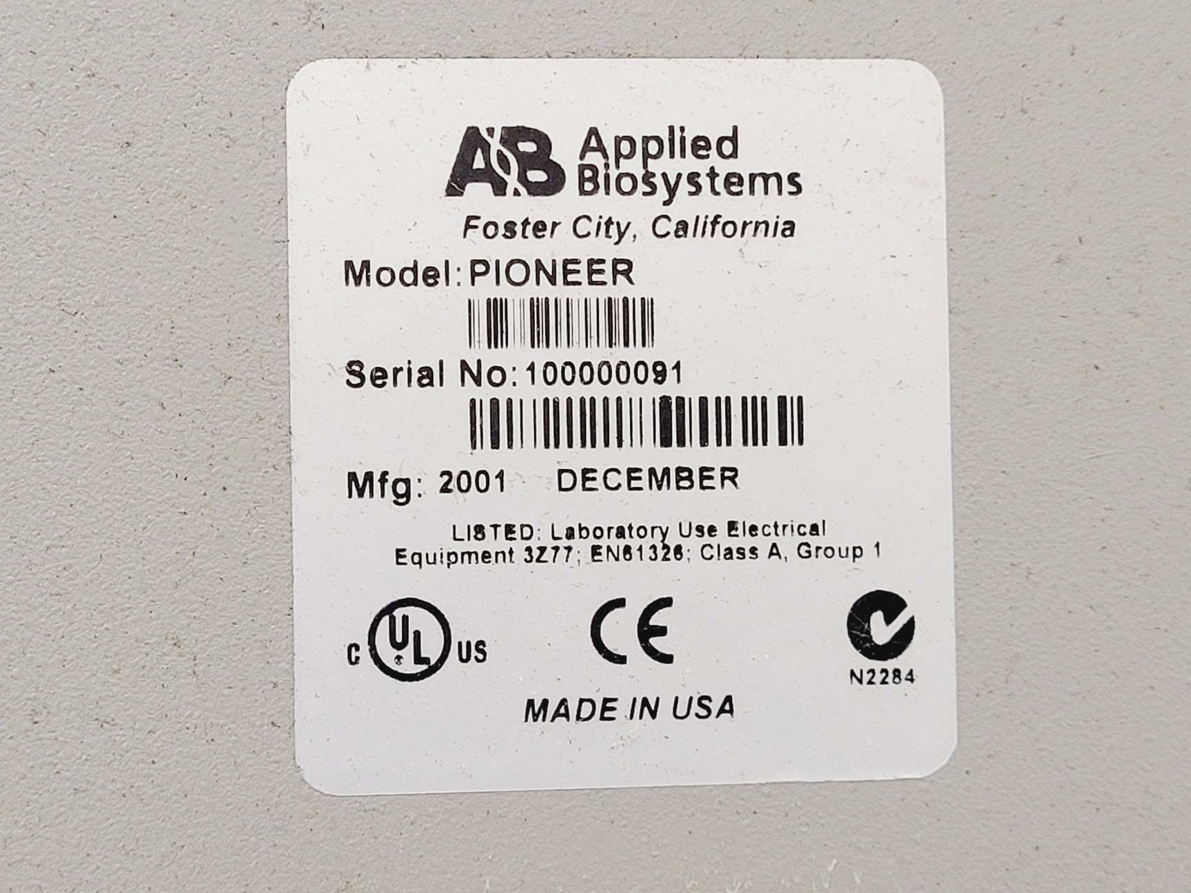 Image of Applied Biosystems Pioneer Peptide Synthesis System Lab