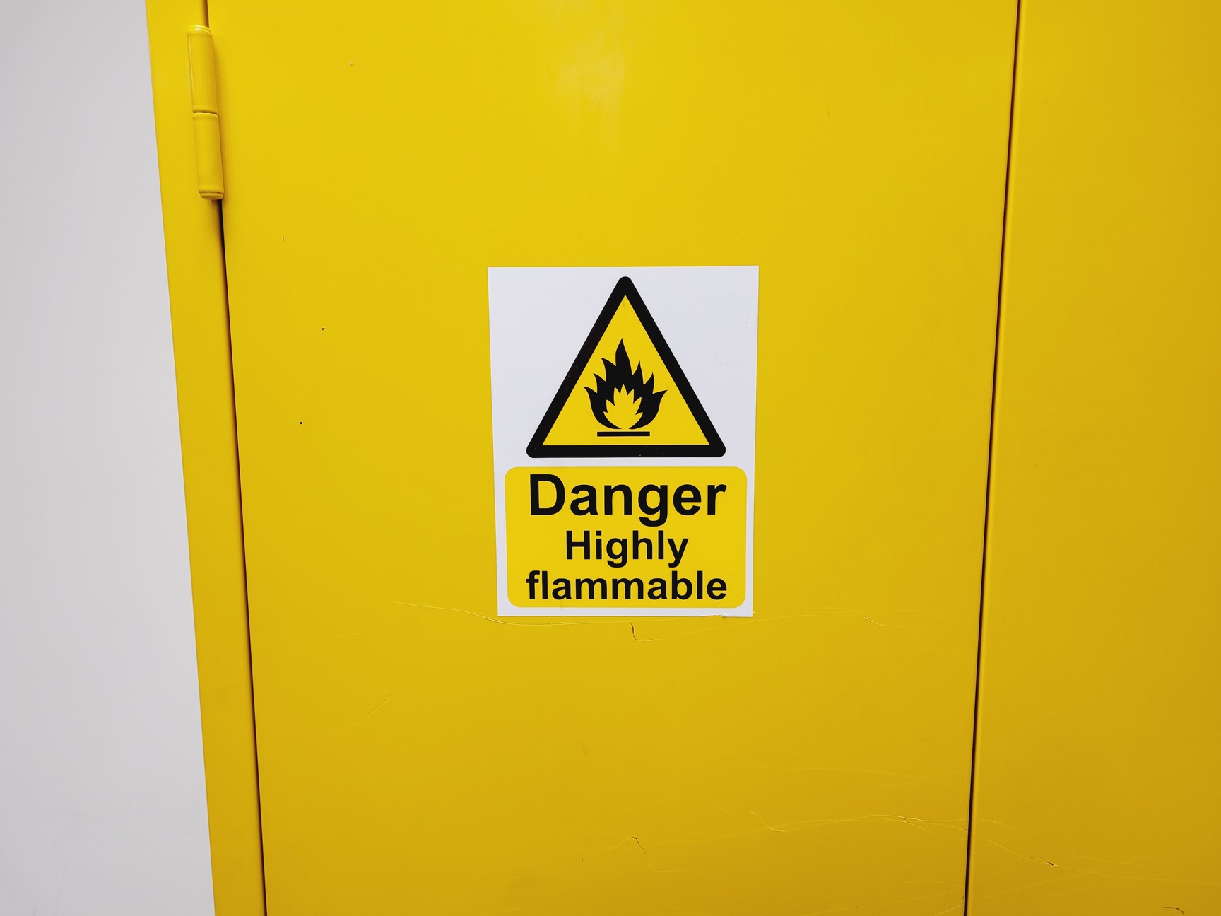 Solvent Storage Sticker Yellow Solvent Cabinet Chemical Storage