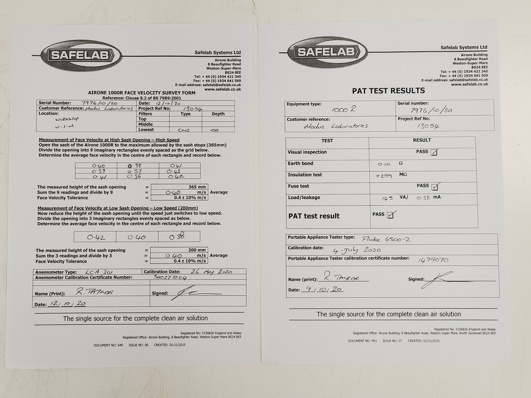 Image of Safelab Airone 1000R Fume Cabinet Lab
