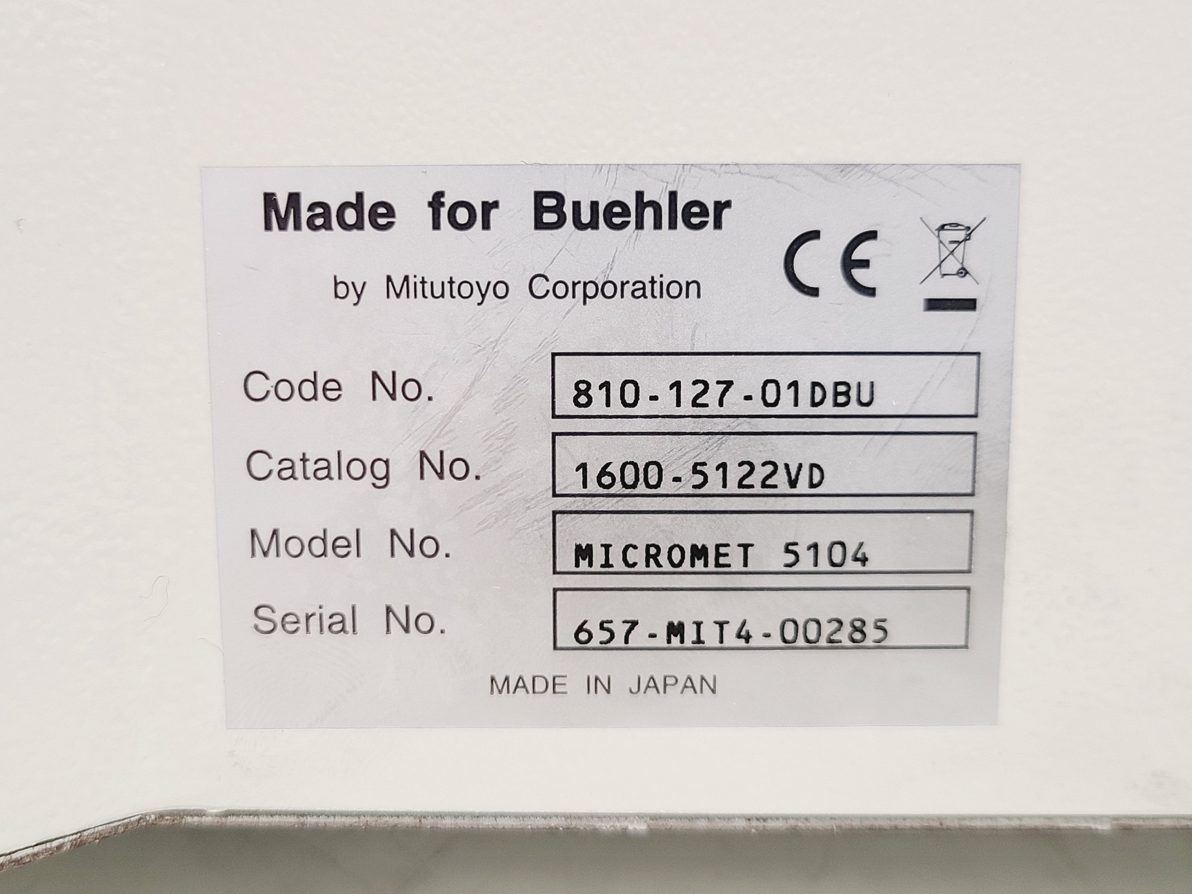 Image of Buehler Micromet 5104 Hardness Tester w/ 3 x Objectives M50,M10 & M20 