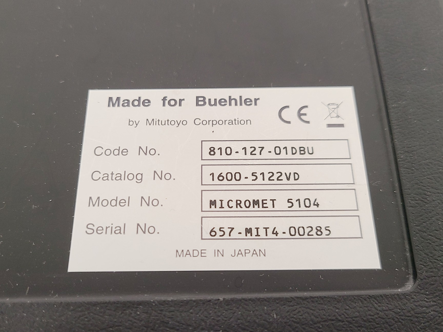 Image of Buehler Micromet 5104 Hardness Tester w/ 3 x Objectives M50,M10 & M20 