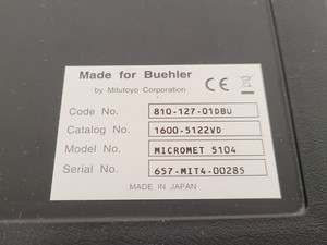 Thumbnail image of Buehler Micromet 5104 Hardness Tester w/ 3 x Objectives M50,M10 & M20 