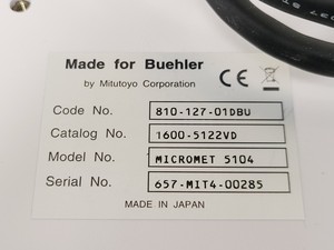 Thumbnail image of Buehler Micromet 5104 Hardness Tester w/ 3 x Objectives M50,M10 & M20 