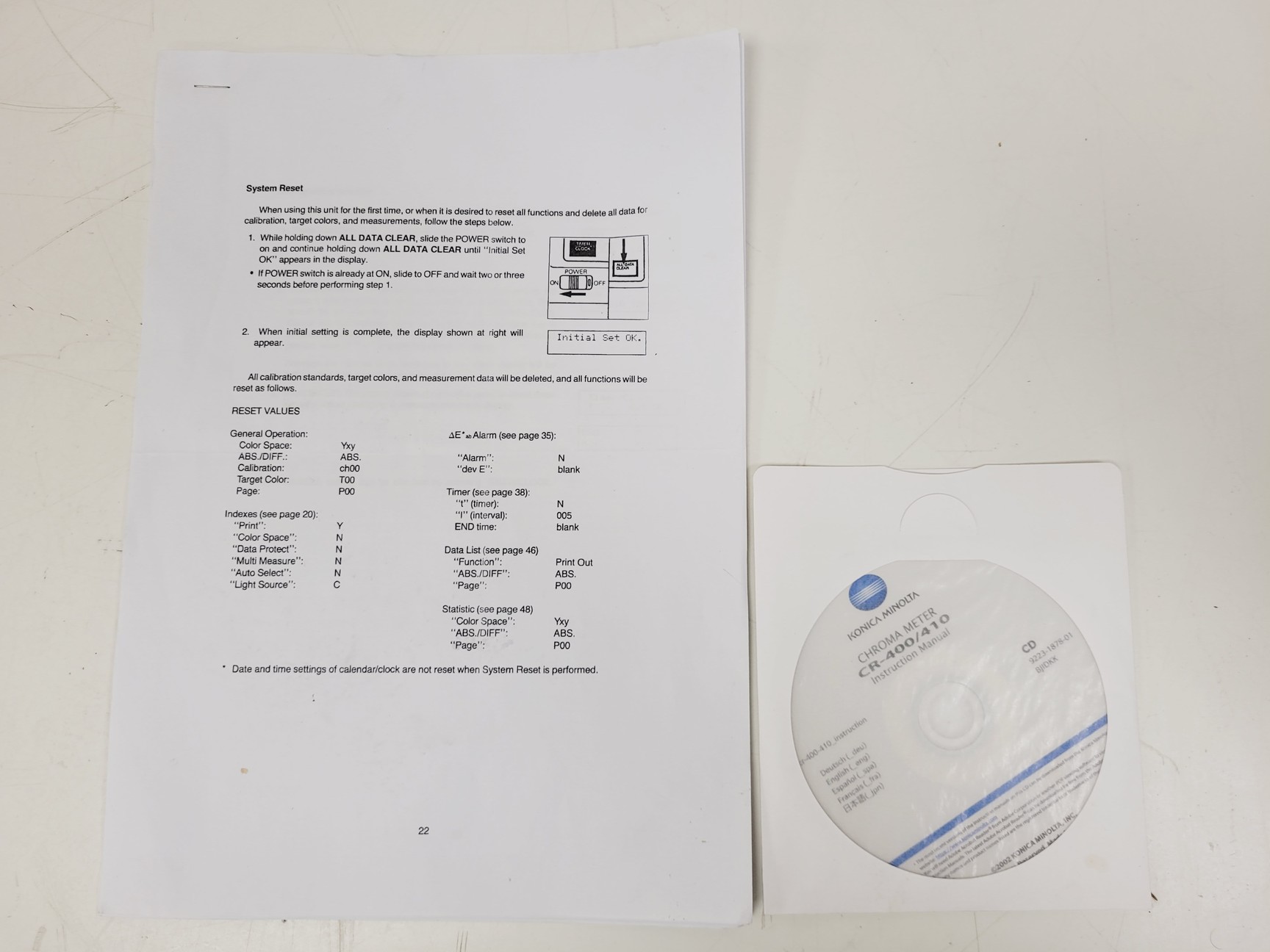 Image of Konica Minolta CR-400 Chroma Meter Calorimeter W/ DP-400 Data Processor