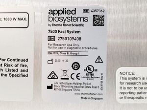 Thumbnail image of Applied Biosystems 7500 Fast Real-Time PCR Machine w/ Laptop & Software 