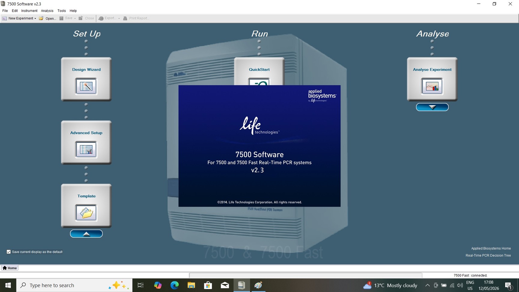 Image of Applied Biosystems 7500 Fast Real-Time PCR Machine, Laptop & Software 2021 Lab 
