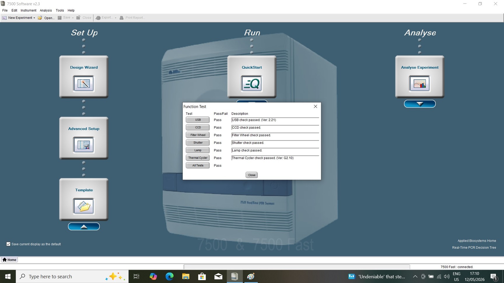 Image of Applied Biosystems 7500 Fast Real-Time PCR Machine, Laptop & Software 2021 Lab 