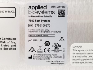 Thumbnail image of Applied Biosystems 7500 Fast Real-Time PCR Machine 2020