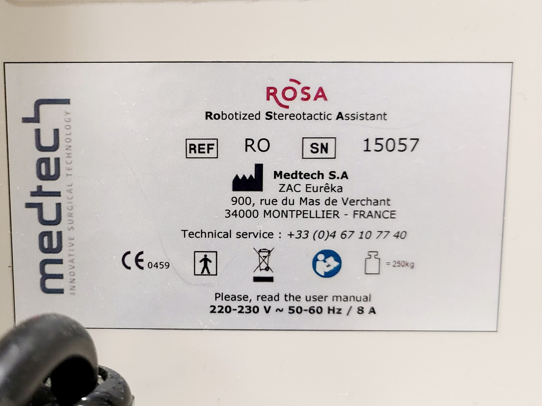 Image of Medtech ROSA Robotised Stereotactic Assistant 