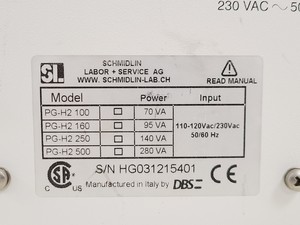Thumbnail image of Schmidlin Hydrogen Generator PG-H2 160 Lab