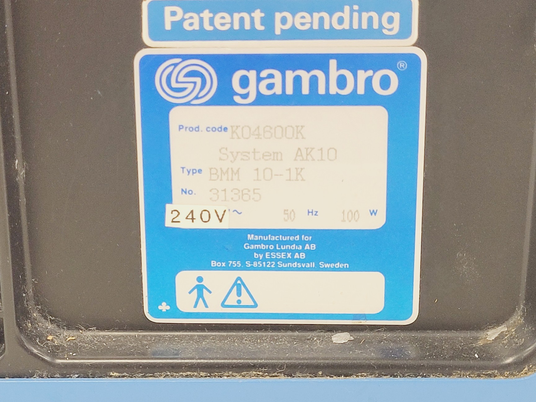 Image of Gambro AK10 Dialysis Machine BMM 10-1K