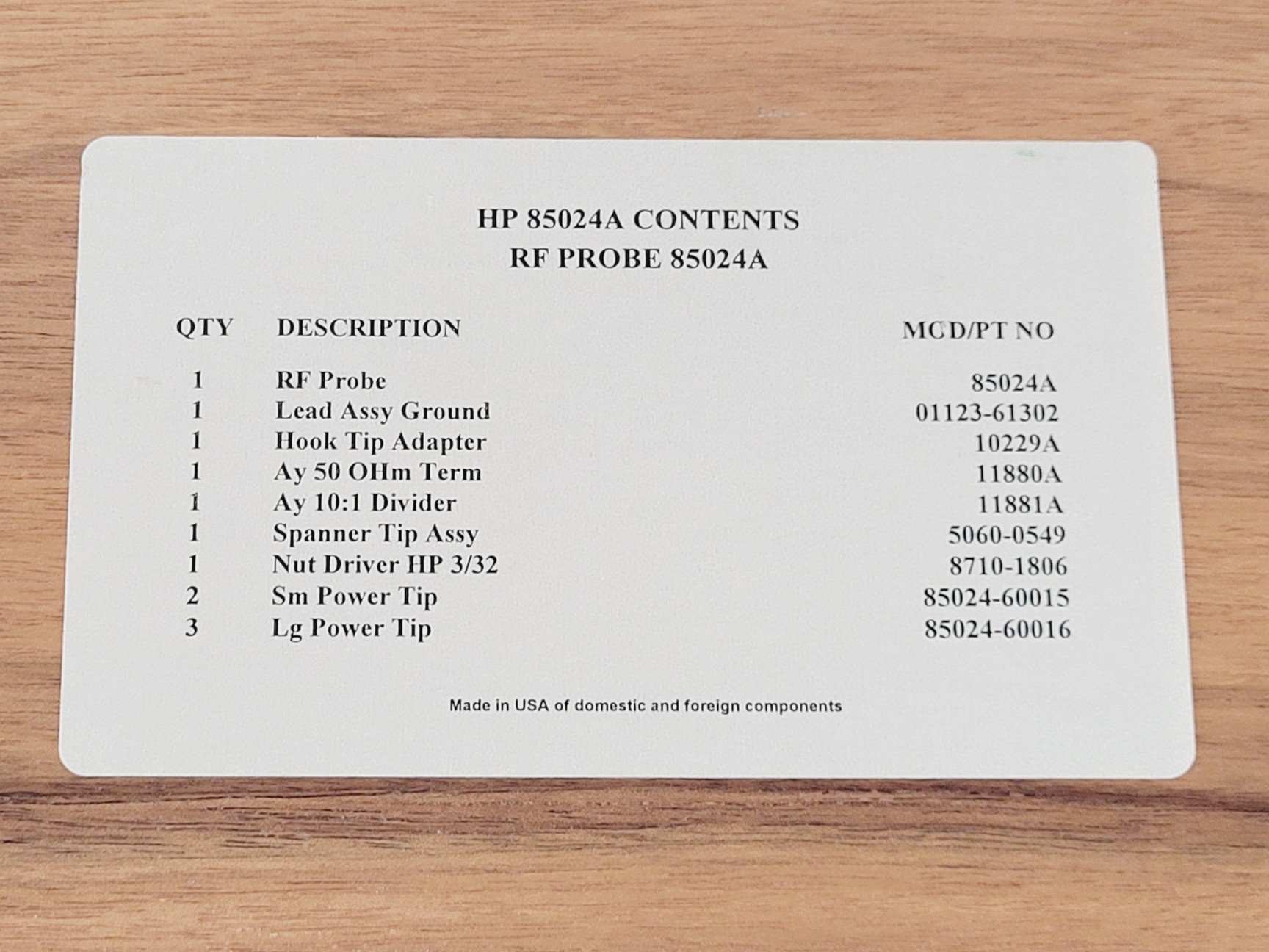 Image of Hewlett Packard 85024A High Frequency Probe