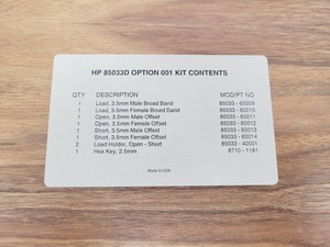Thumbnail image of Hewlett Packard 85033D Calibration Kit