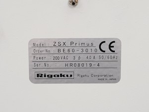 Thumbnail image of Rigaku ZSX Primus WD-XRF System w/ Industrial Chiller, PC & Accessories