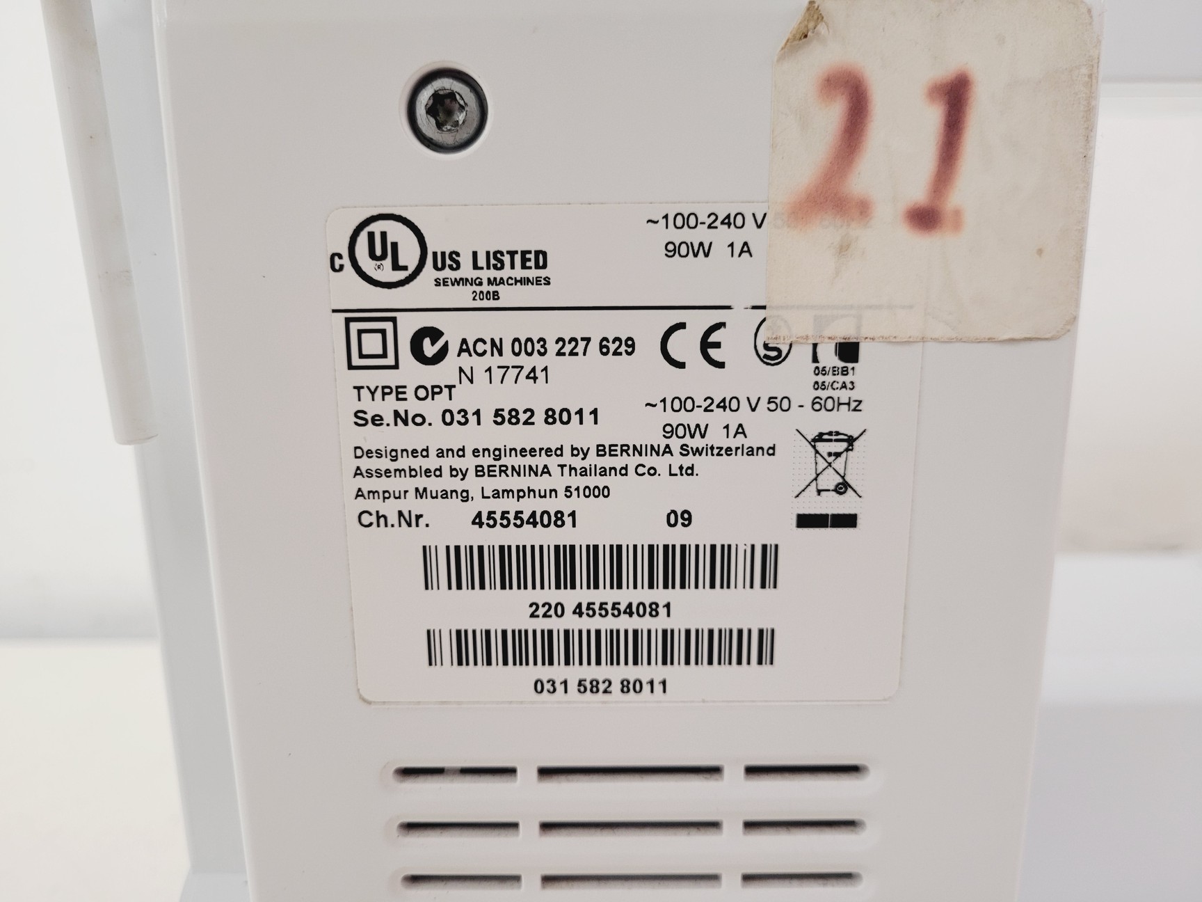 Image of Bernina Activa 230 Patchwork Edition Sewing Machine w/ Carry Bag & Accessories