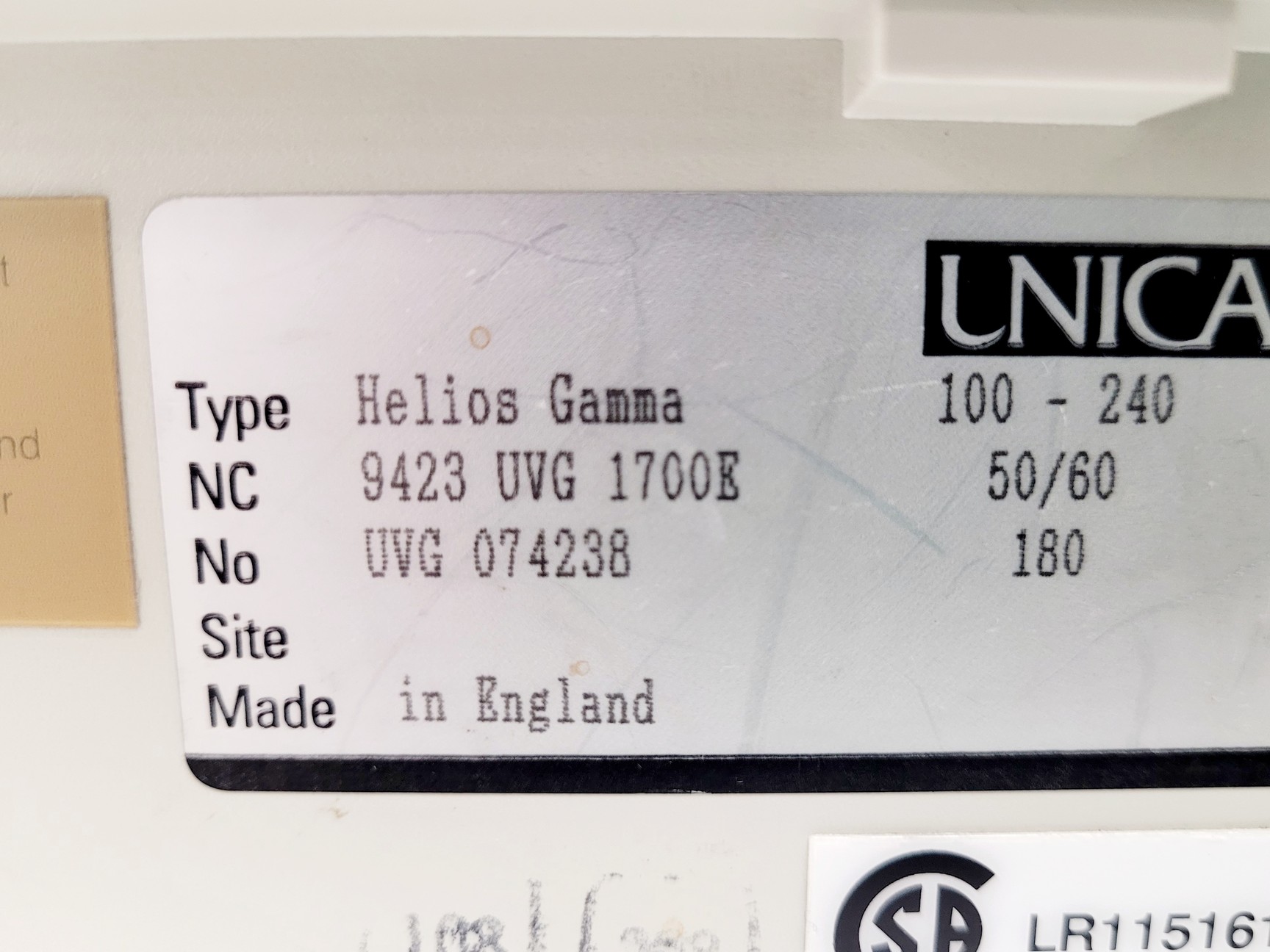 Image of Unicam Helios Gamma UV-VIS Spectrophotometer Lab