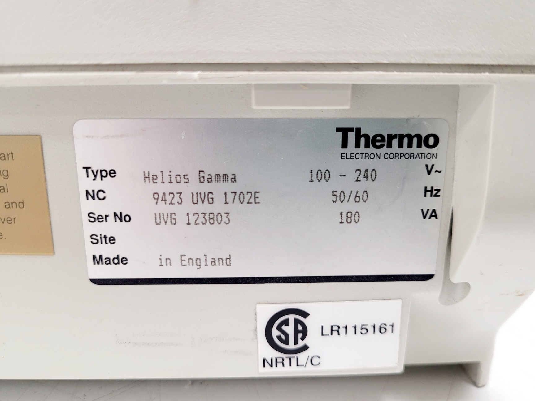 Image of Thermo Electron Corporation Helios Gamma UV-VIS Spectrophotometer Lab