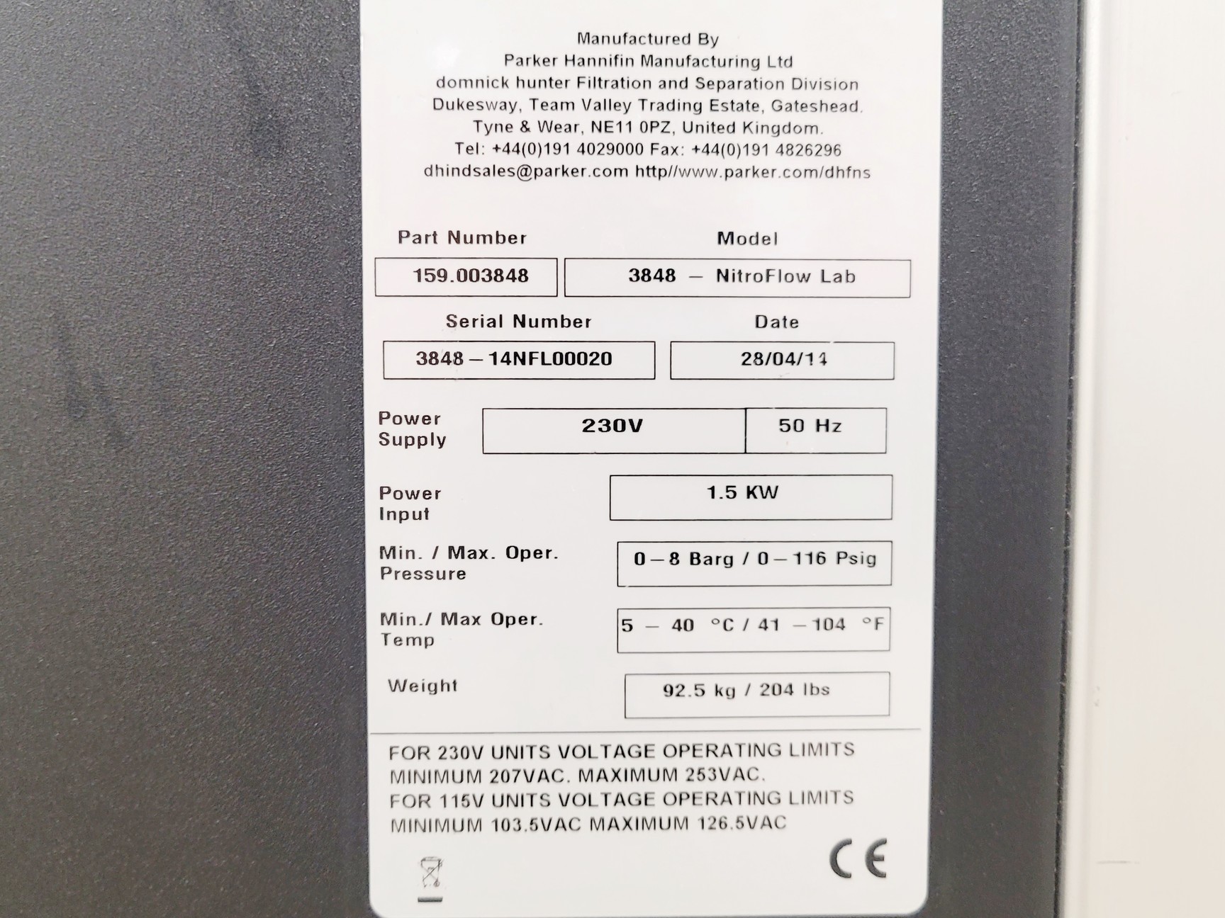 Image of Parker Balston NitroFlowLab Mobile Nitrogen Gas Generator Lab