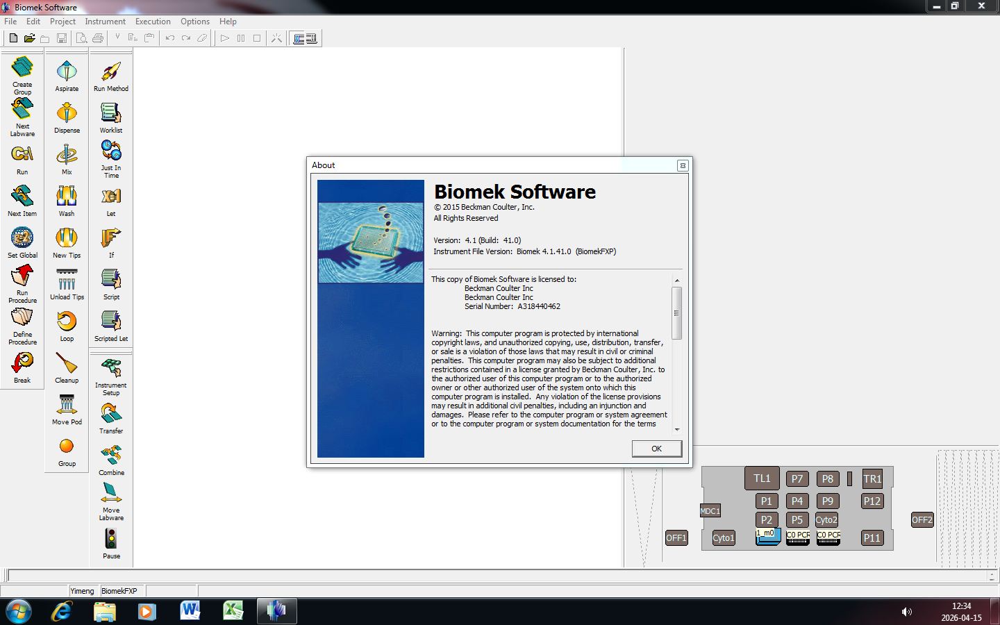 Image of Beckman Coulter Biomek FXP Automation Workstation System w/ Multidrop Combi 