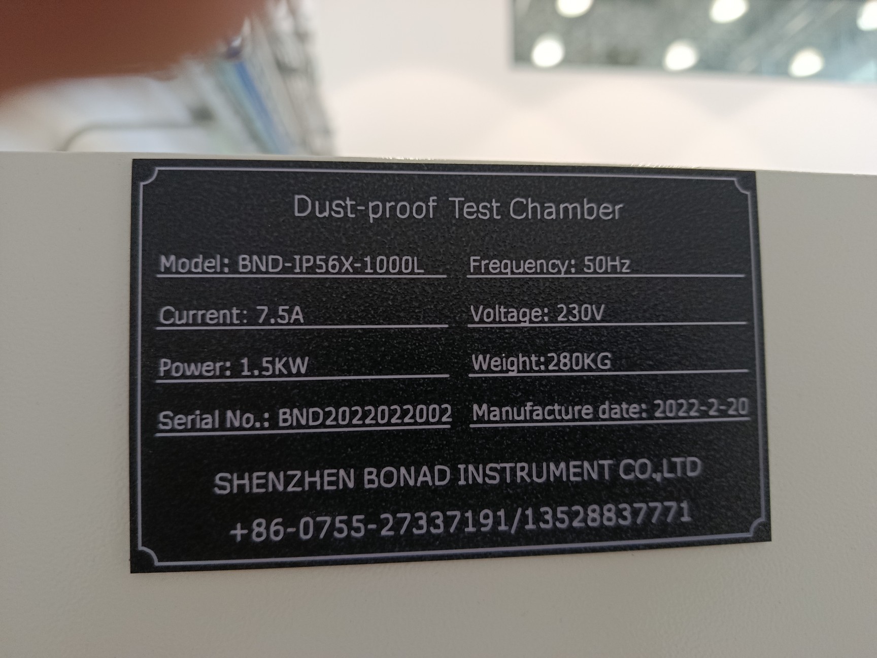 Image of Shenzhen Bonad Instrument IP5X / IP6X Dust Test Chamber, 1000L