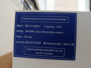 Thumbnail image of Shenzhen Controlled Temperature & Humidity Test Chamber, 1000L, -40°C to +200°C