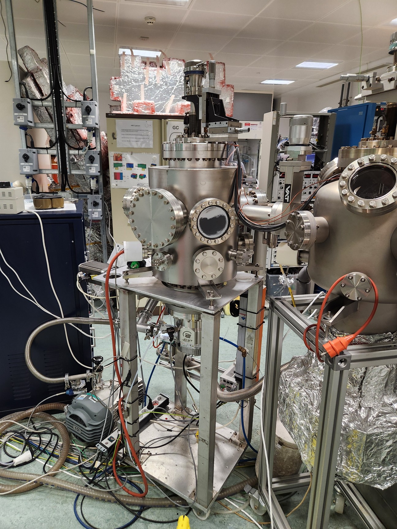 Image of MECA 2000 MBE System with Various Pumps, Controllers & Vacuum Equipment