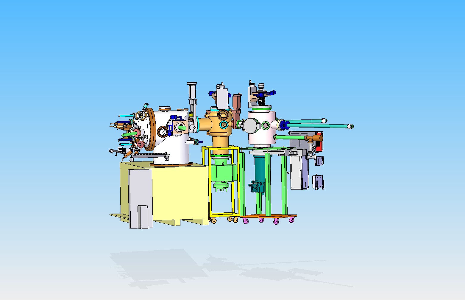 Image of MECA 2000 MBE System with Various Pumps, Controllers & Vacuum Equipment