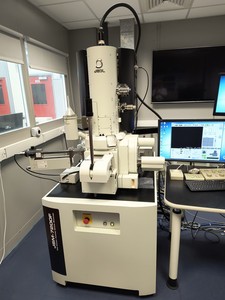 Thumbnail image of JEOL JSM-7200F Field Emission Microscope FE-SEM AZtec EDX, EBSD & STEM Detector