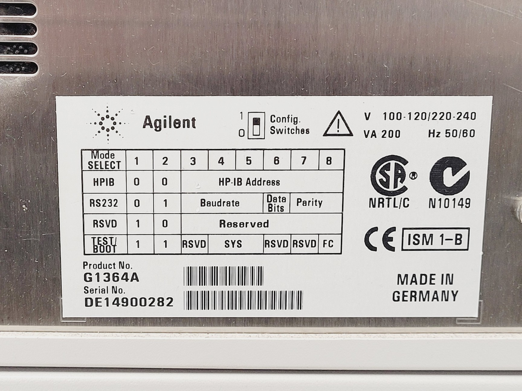 Image of Agilent 1100/1200 Series HPLC System G1316A, G1314A, G1364A, G1330B