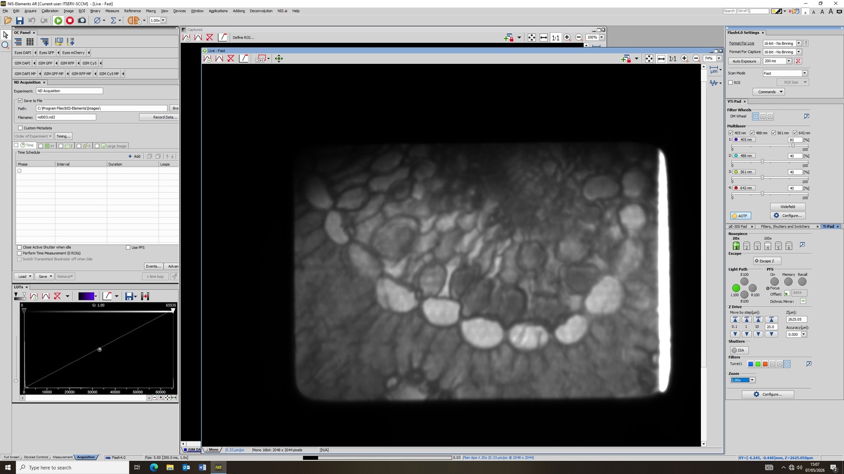 Image of Nikon Eclipse Ti/VT-iSIM Confocal Microscope System w/ PC & Software Lab
