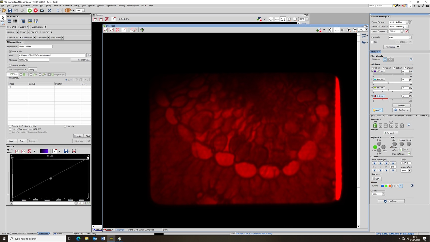 Image of Nikon Eclipse Ti/VT-iSIM Confocal Microscope System w/ PC & Software Lab