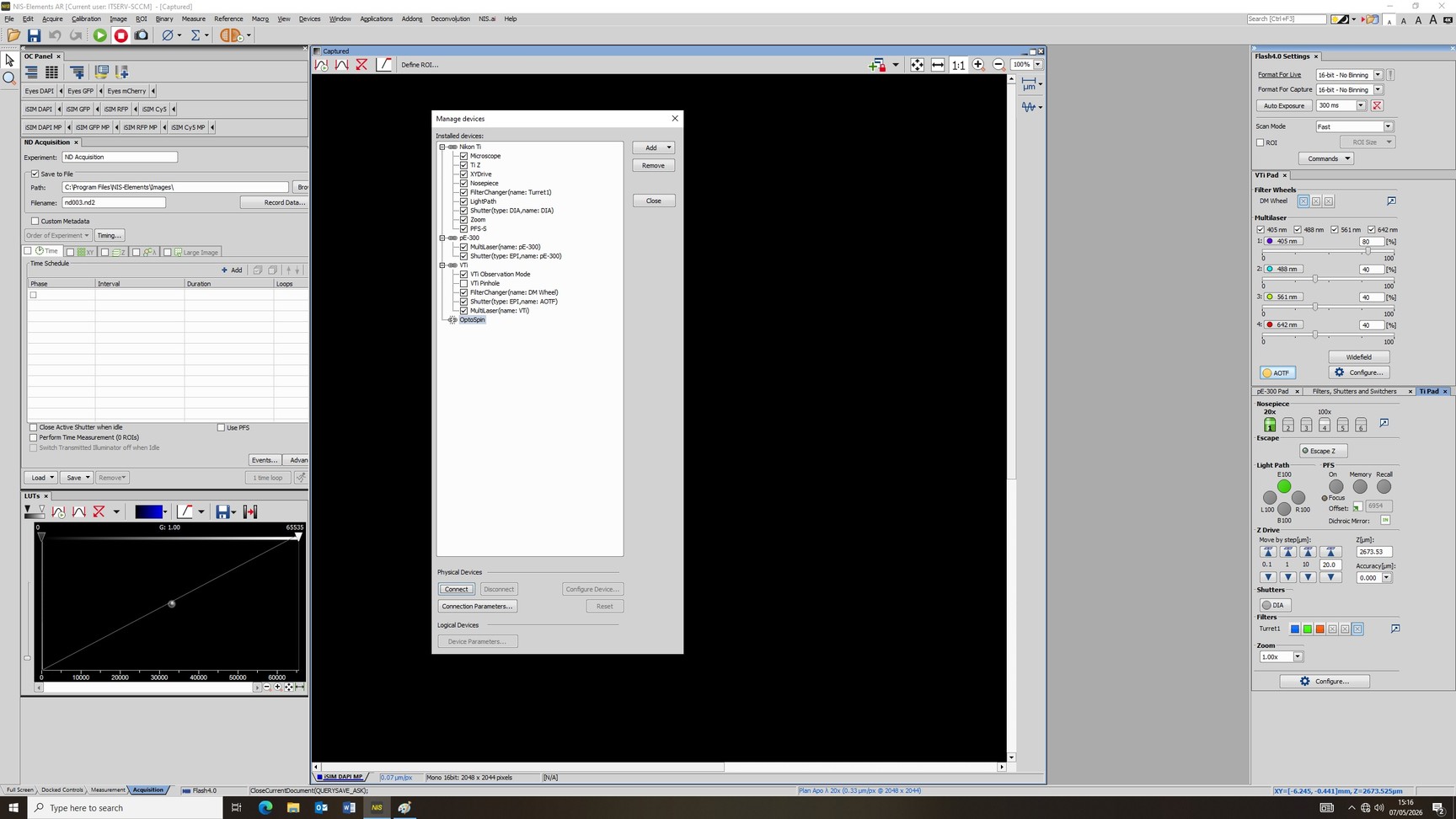 Image of Nikon Eclipse Ti/VT-iSIM Confocal Microscope System w/ PC & Software Lab