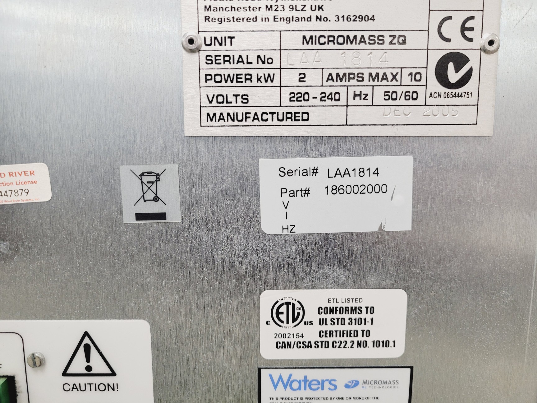 Image of Waters Micromass ZQ Detector Mass Spectrometer Lab