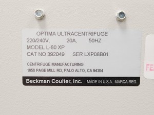 Thumbnail image of Beckman Coulter Optima L-80XP Ultracentrifuge