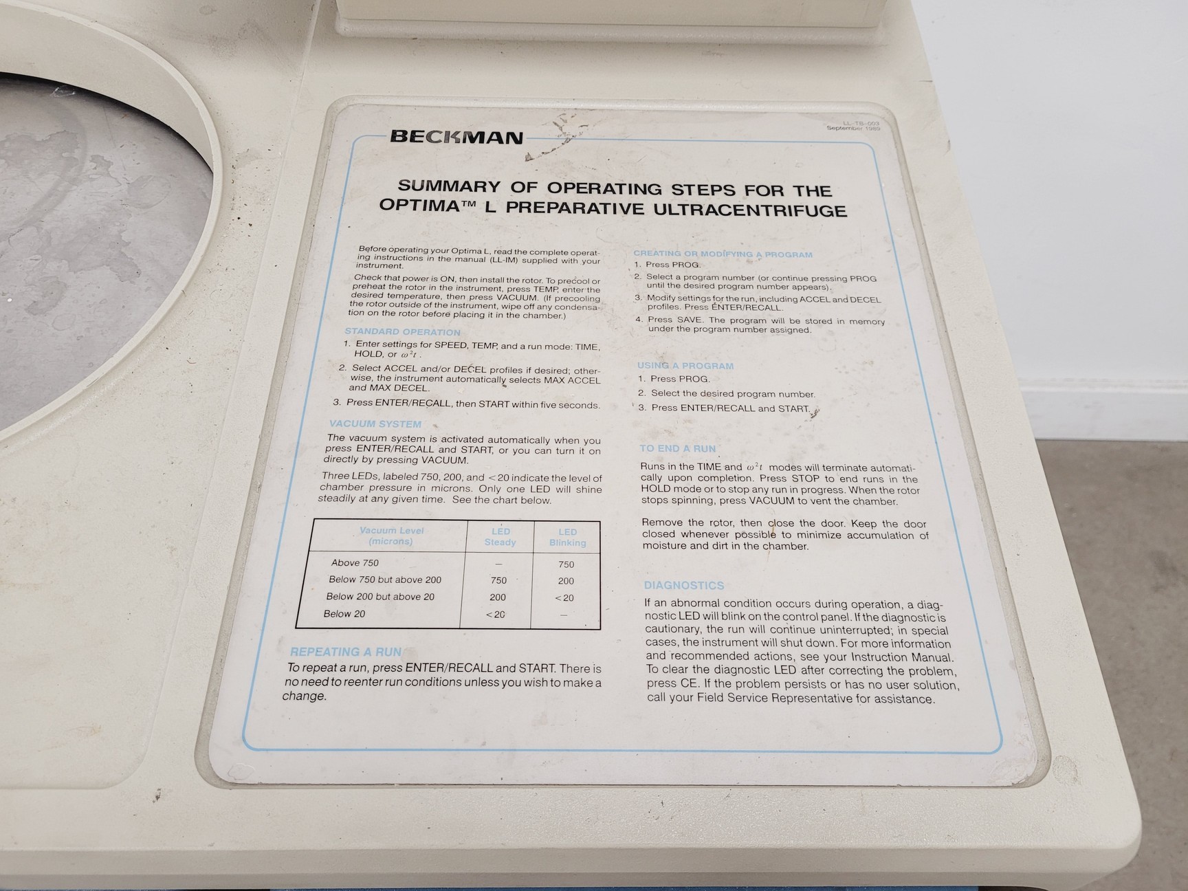 Image of Beckman Coulter Optima L80 Ultracentrifuge