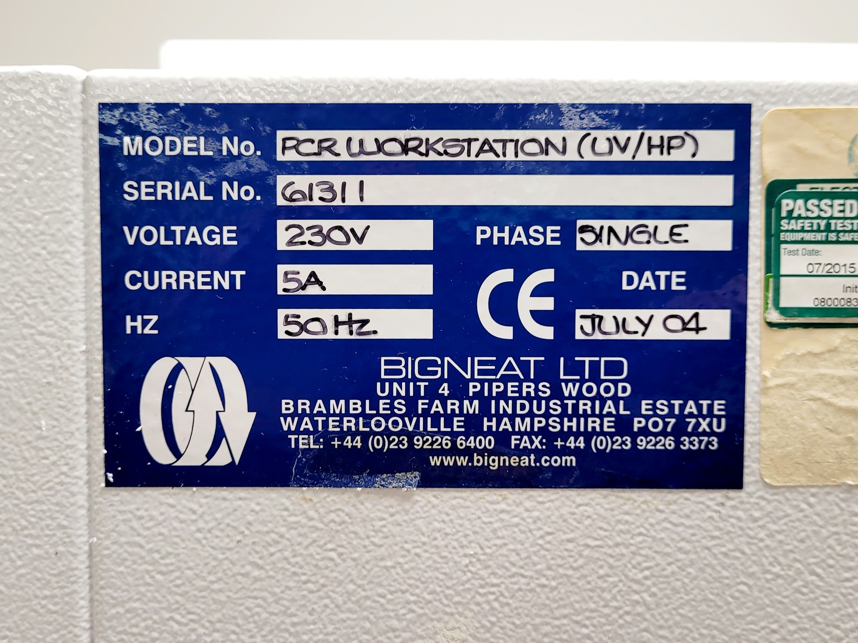 Image of Bigneat PCR Workstation (UV/HP) Lab