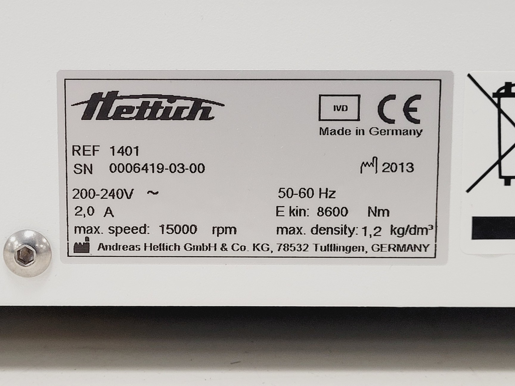 Image of Hettich Zentrifugen Universal 320 Benchtop Centrifuge