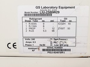 Thumbnail image of GS Laboratory Equipment LIU-2586W29 -80 Freezer