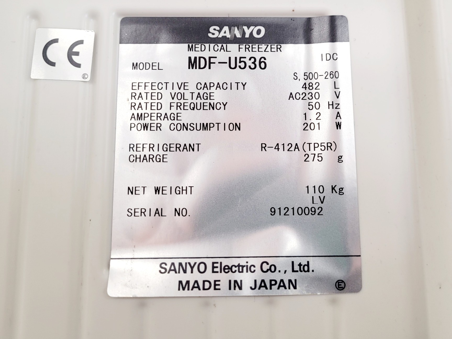 Image of Sanyo MDF-U536 Medical Freezer -30ºc Lab